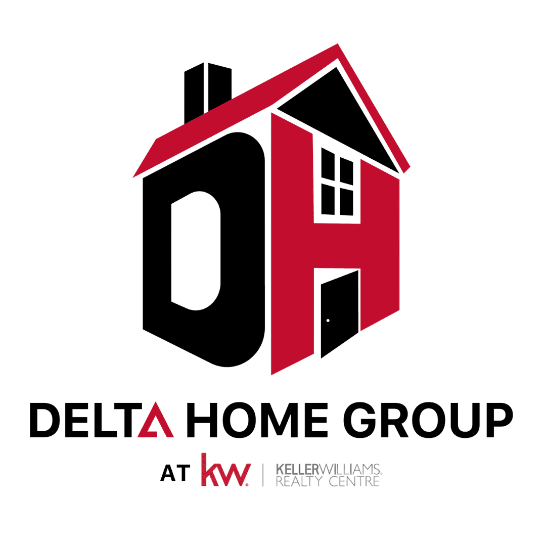 Logo of Delta Home Group featuring a stylized house with initials.